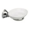 Wall Mounted Round White Ceramic Soap Dish with Brass Mounting